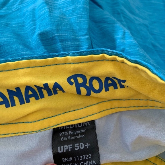 Banana Boat Men's UPF 50+ Swim Trunks in Blue & Yellow Size M. - Picture 11 of 12
